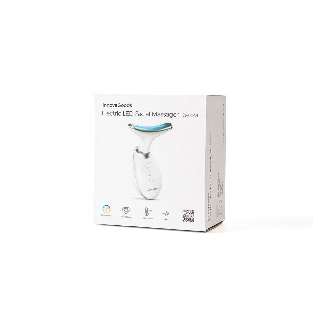 Electric Facial Firming Massager for Face and Neck with LED, EMS, and Heat Selora InnovaGoods