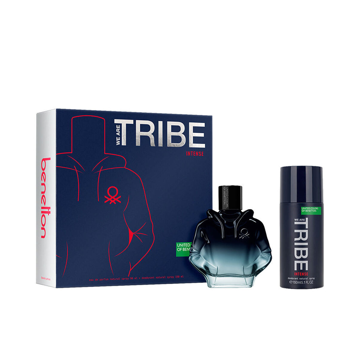 Men's Perfume Set Benetton WE ARE TRIBE INTENSE MEN 2 Pieces
