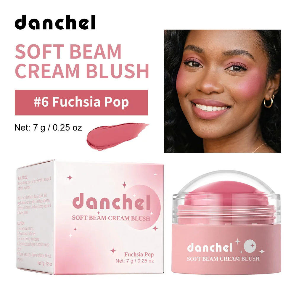Soft Cream Blush Makeup Long-Wearing Smooth Creamy Texture Pigmented Multi-Use Blushes for Cheek Lips Eyes Cosmetics Natural Fin