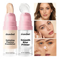Makeup Set 2Pcs Primer & Liquid Foundation Long Lasting Buildable Medium Coverage Hydrating Smooth Blur Pores Base Makeup