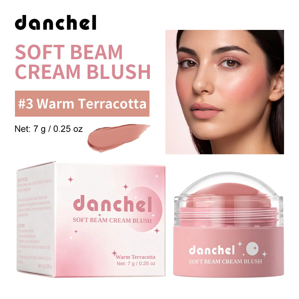 Soft Cream Blush Makeup Long-Wearing Smooth Creamy Texture Pigmented Multi-Use Blushes for Cheek Lips Eyes Cosmetics Natural Fin