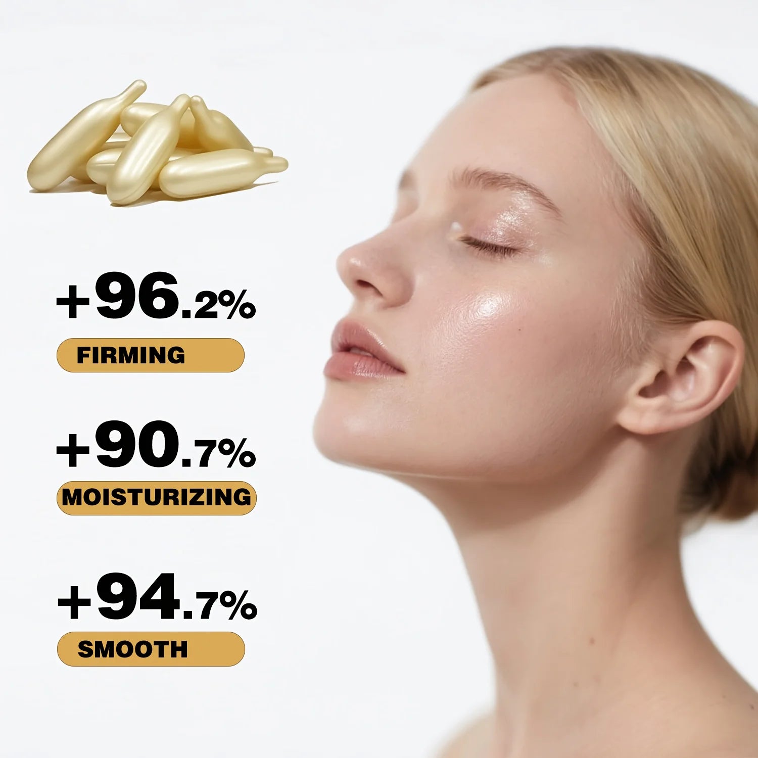 Collagen Firming Capsule Serum, moisturizes and hydrates for smooth skin, contains plant-based squalane, retinol, and vitamin E for deep hydration (0.4g x 30 capsules)/bag - 1 bag
