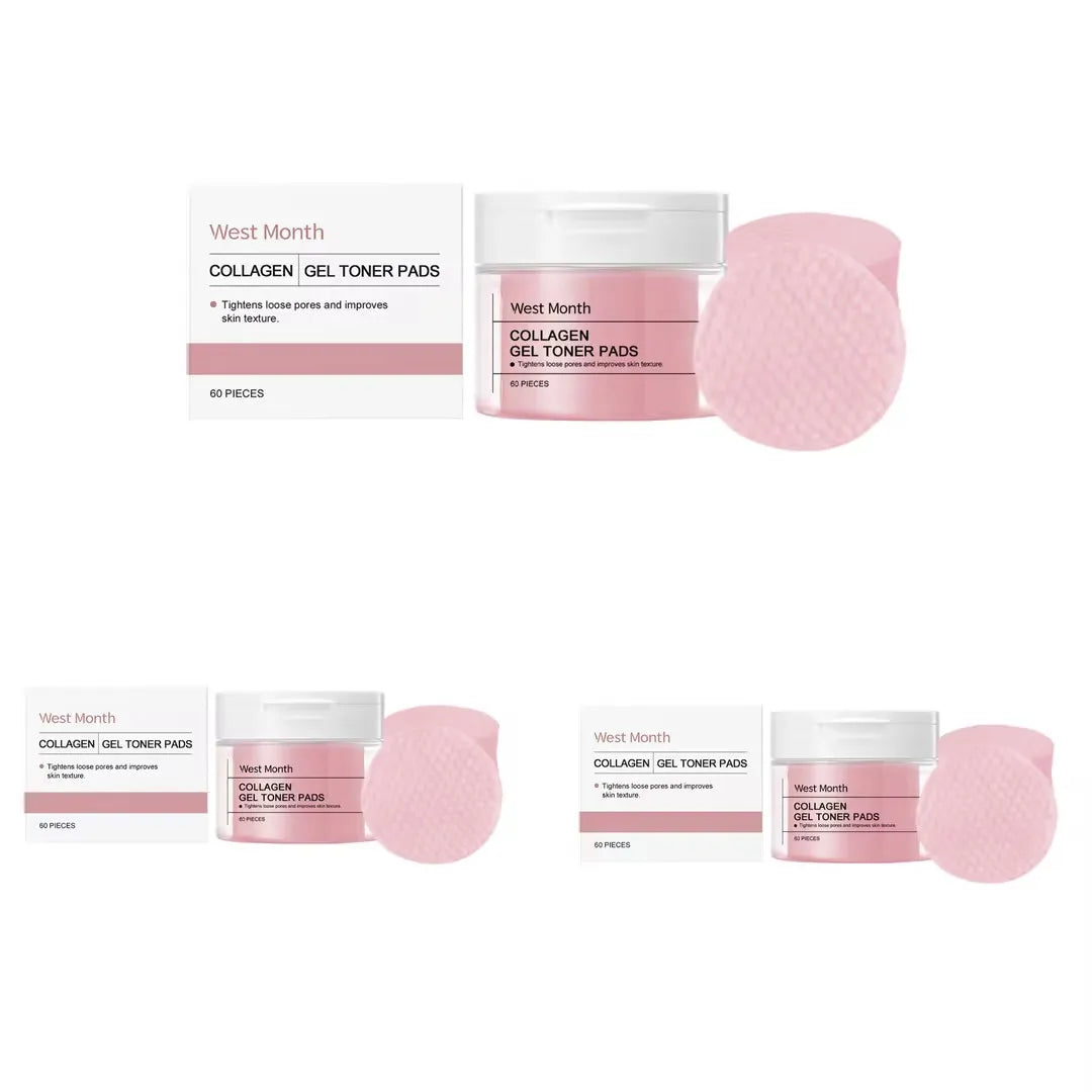 Collagen Hyaluronic Acid Cottons Pads Hydrate Brightening Improve Skins Elasticity Shrink Pores Fade Fine Lines Serum Cotton Pad