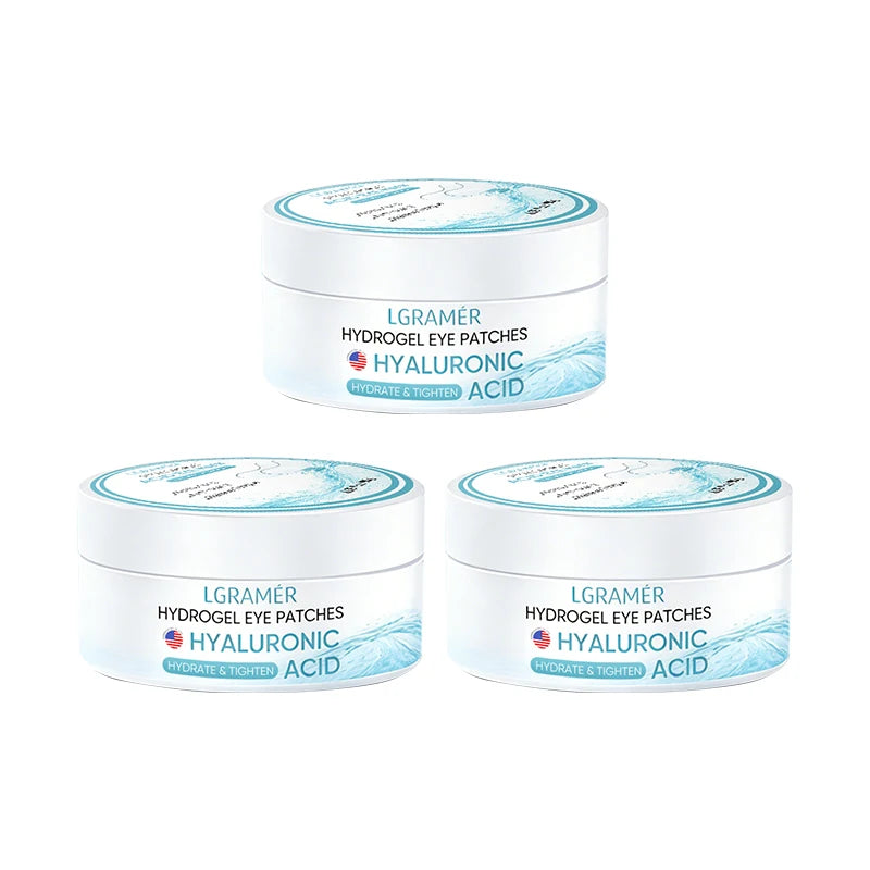 60PCS Collagen Gel Eye Patches with Hyaluronic Acid, Hydrating Under Eye Mask for Puffy Eyes, Dark Circles, Eye Bags & Fine Line