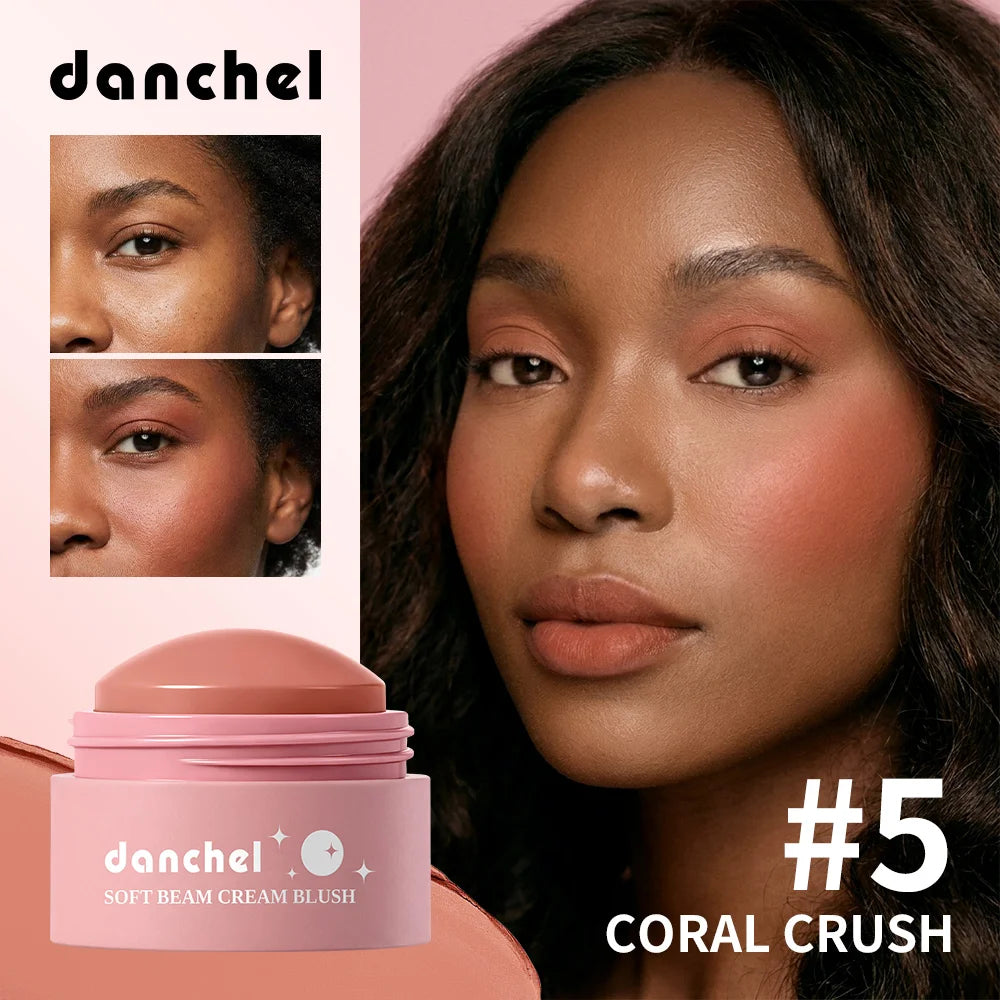 Soft Cream Blush Makeup Long-Wearing Smooth Creamy Texture Pigmented Multi-Use Blushes for Cheek Lips Eyes Cosmetics Natural Fin