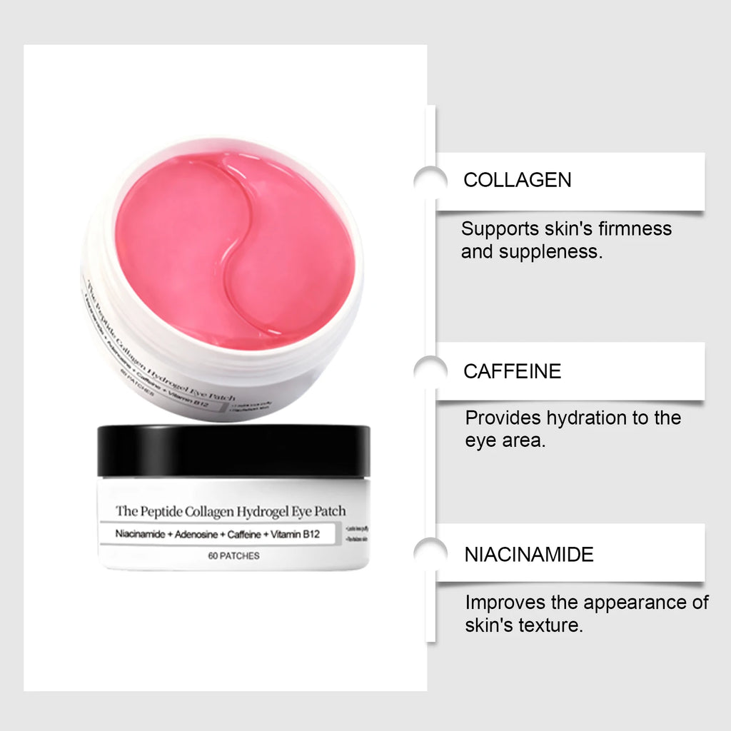Peptide Collagen Hydrogel Eye Patch Reduce Wrinkles Dark Circles With Copper Peptide Niacinamide Firming Hydrating Gel Eye Pads
