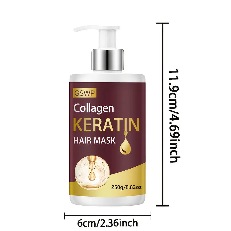 GSWP Collagen Keratin Hair Mask, A Deep Conditioning Product That Restores Hair's Shine, Resilience, and Elasticity.250g