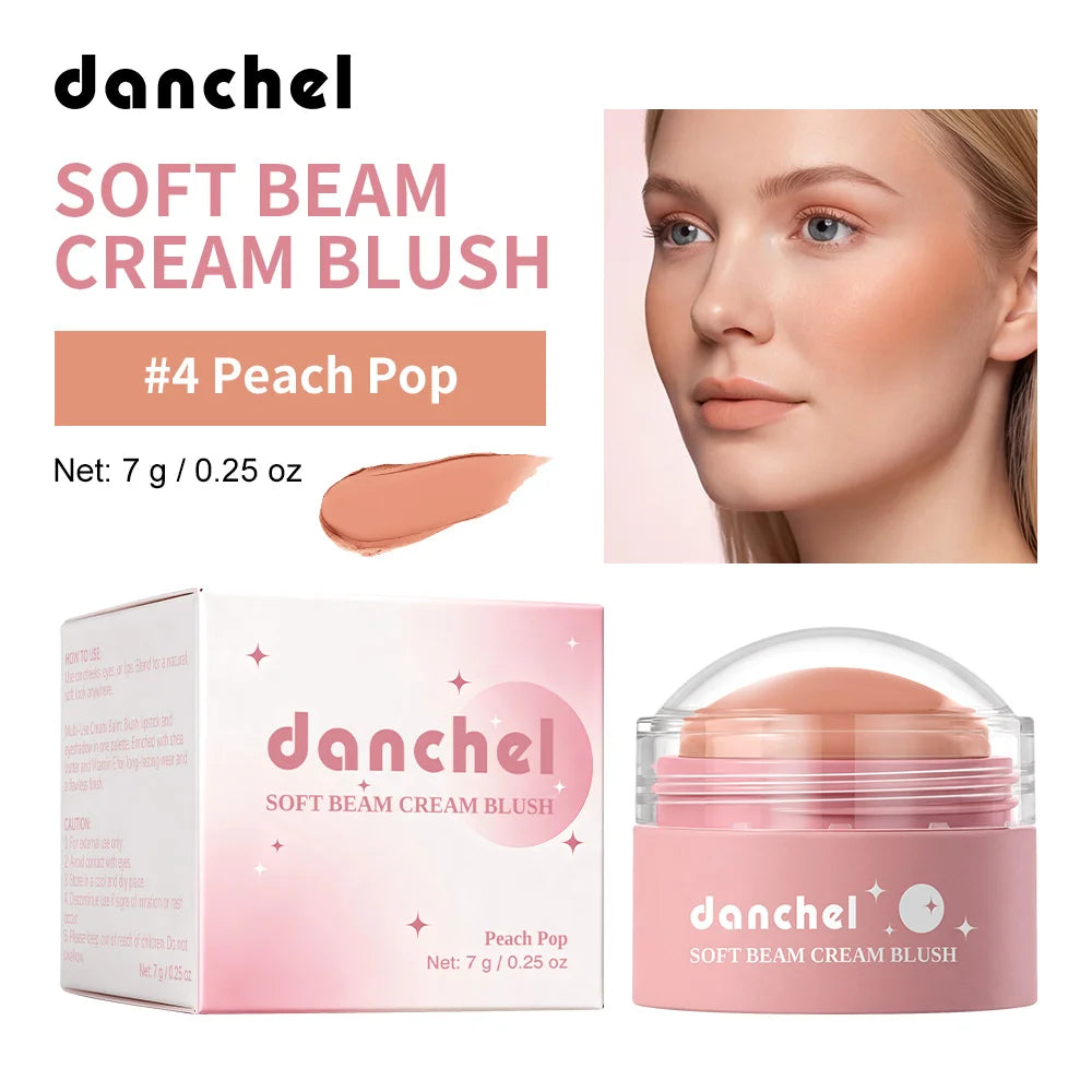 Soft Cream Blush Makeup Long-Wearing Smooth Creamy Texture Pigmented Multi-Use Blushes for Cheek Lips Eyes Cosmetics Natural Fin