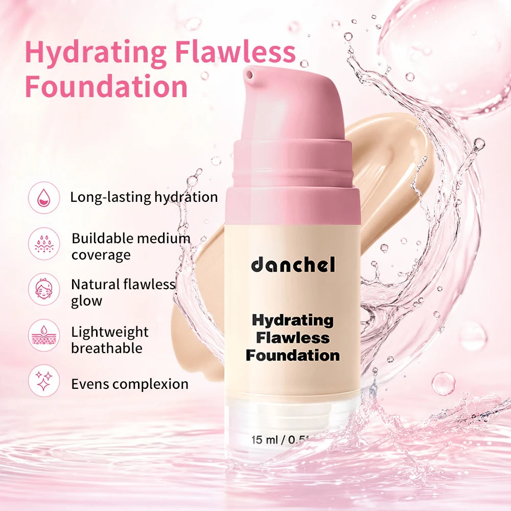 Makeup Set 2Pcs Primer & Liquid Foundation Long Lasting Buildable Medium Coverage Hydrating Smooth Blur Pores Base Makeup