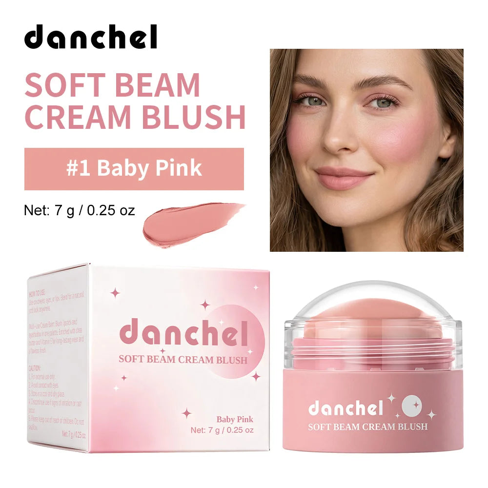 Soft Cream Blush Makeup Long-Wearing Smooth Creamy Texture Pigmented Multi-Use Blushes for Cheek Lips Eyes Cosmetics Natural Fin
