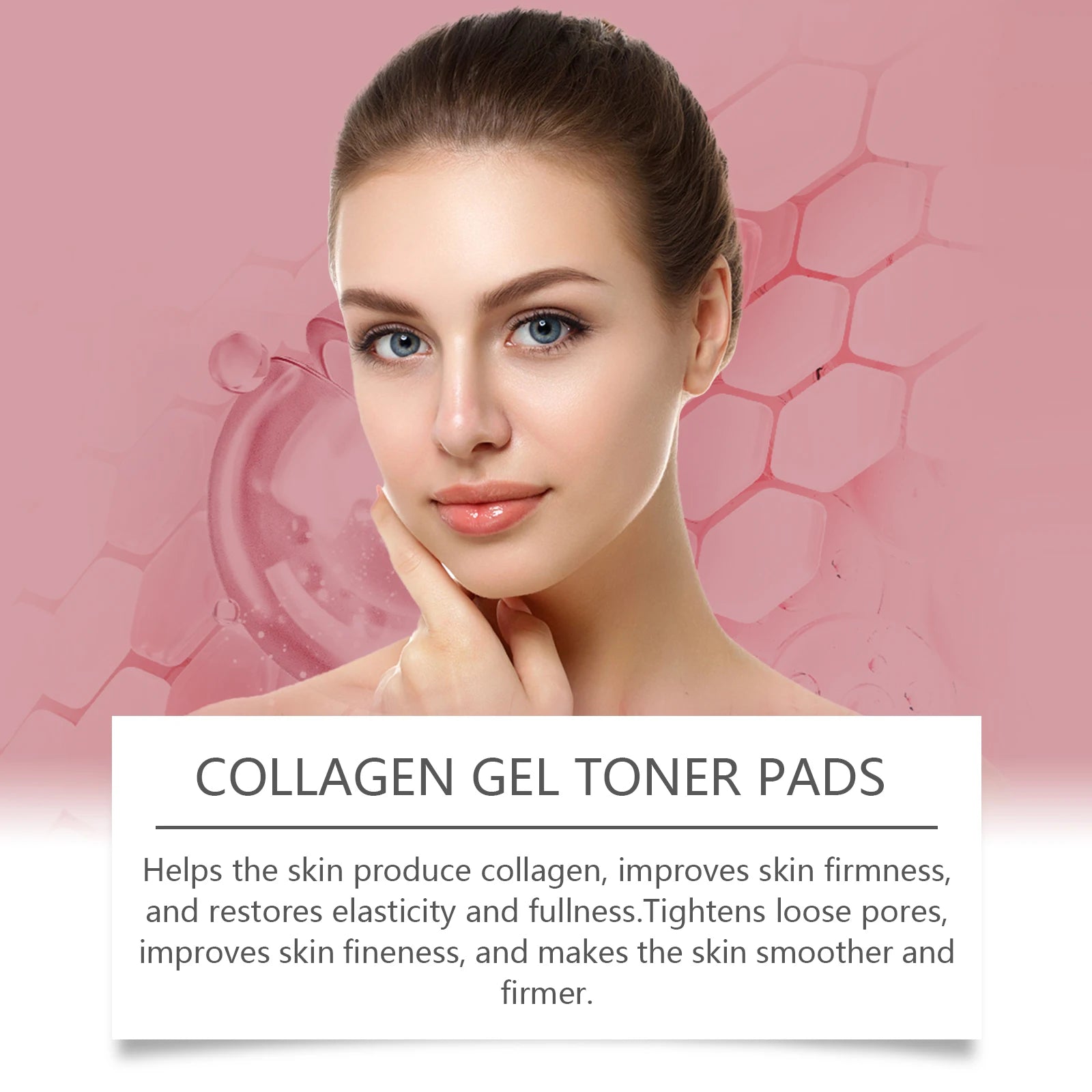 Collagen Hyaluronic Acid Cottons Pads Hydrate Brightening Improve Skins Elasticity Shrink Pores Fade Fine Lines Serum Cotton Pad