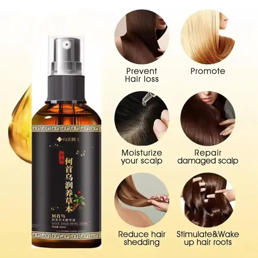 Hair Serum Hair Growth Serum Spray For Men And Women,Hair Loss Solution Polygonum Multiflori Radix, Ginger,Hair Care Essence Oil