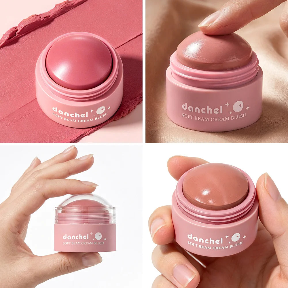 Soft Cream Blush Makeup Long-Wearing Smooth Creamy Texture Pigmented Multi-Use Blushes for Cheek Lips Eyes Cosmetics Natural Fin
