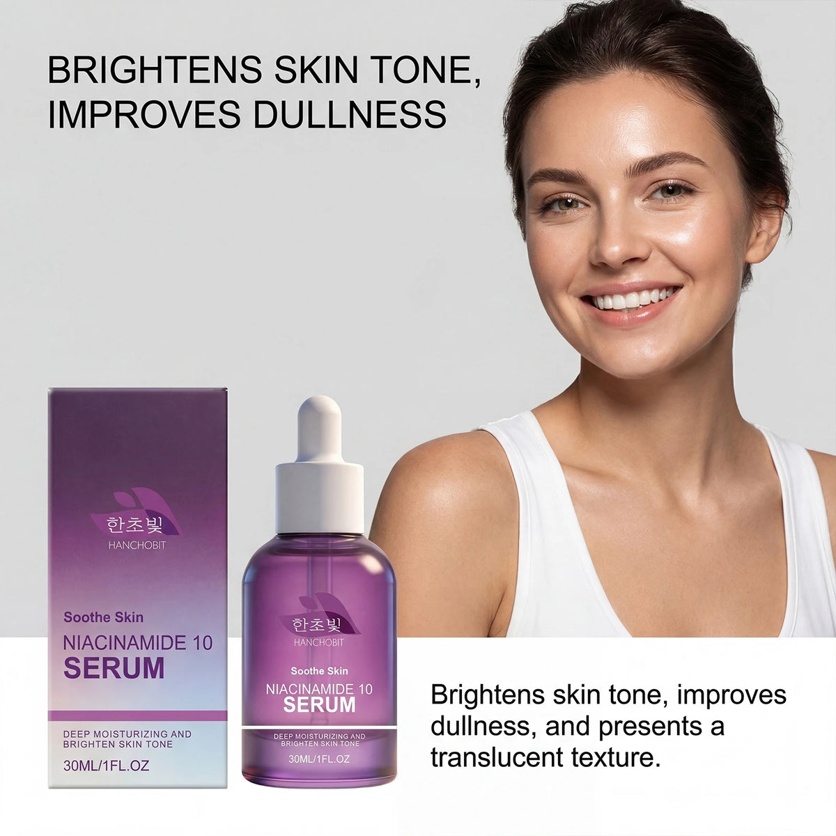 Niacinamide 10 Face Serum 30ml For Dark Spots Hyperpigmentation Daily Hydrating Moisture Brightening Face Glow Treatment Essence
