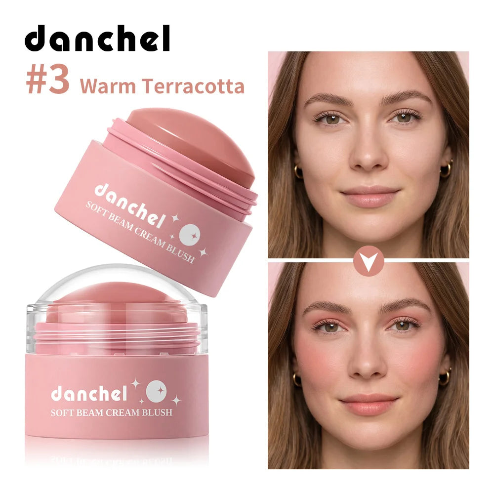 Soft Cream Blush Makeup Long-Wearing Smooth Creamy Texture Pigmented Multi-Use Blushes for Cheek Lips Eyes Cosmetics Natural Fin