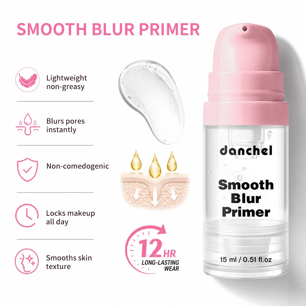 Makeup Set 2Pcs Primer & Liquid Foundation Long Lasting Buildable Medium Coverage Hydrating Smooth Blur Pores Base Makeup