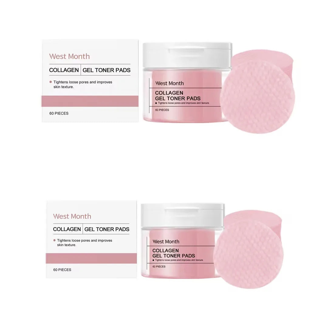 Collagen Hyaluronic Acid Cottons Pads Hydrate Brightening Improve Skins Elasticity Shrink Pores Fade Fine Lines Serum Cotton Pad